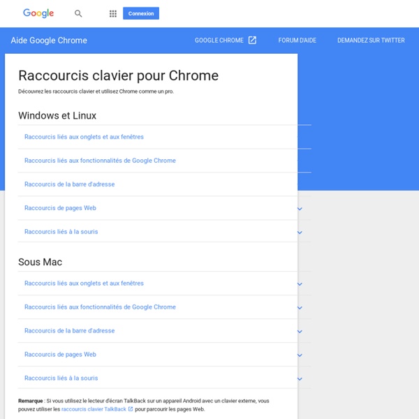 Raccourcis clavier pour Chrome - Aide Google Chrome