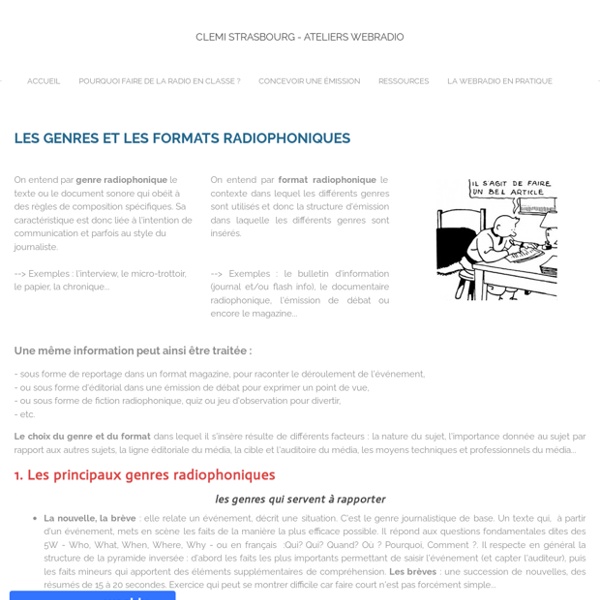 Les genres et formats radiophoniques - Clemi Strasbourg - Ateliers webradio