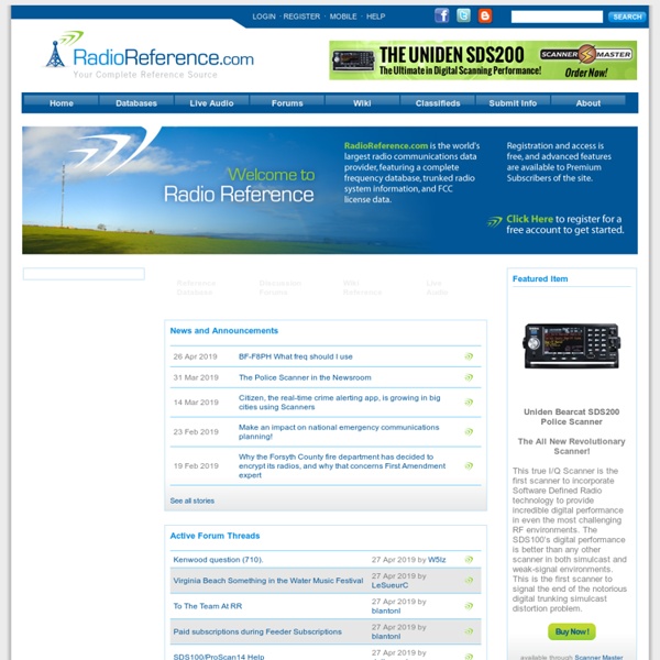 RadioReference.com - Scanner Frequencies and Radio Frequency Reference