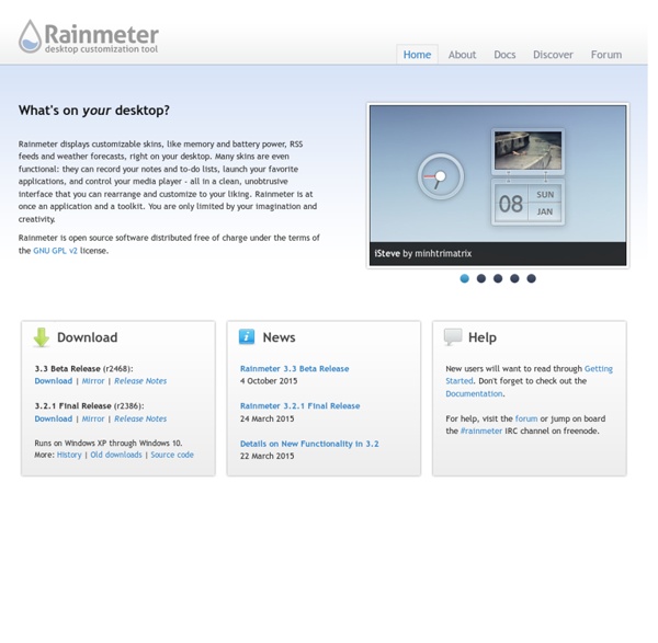 Rainmeter, desktop customization tool