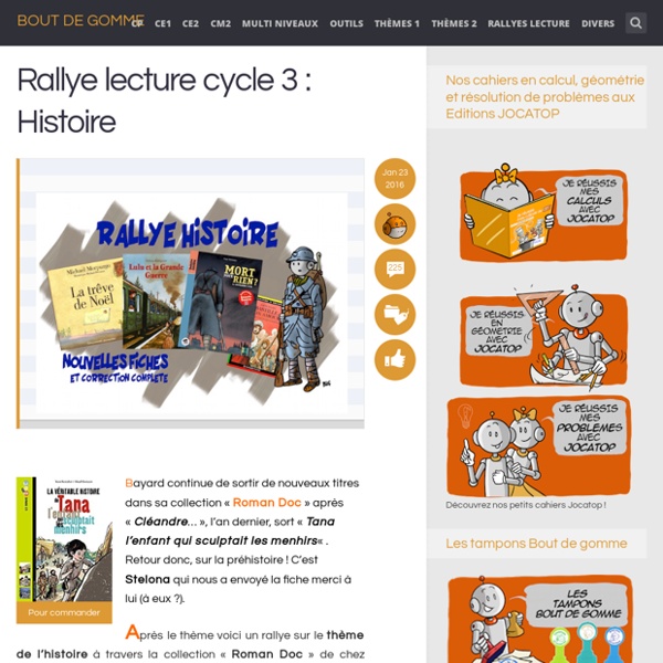Rallye lecture cycle 3 : Histoire