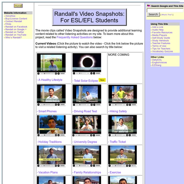 Randall's Video Snapshots: For ESL/EFL Students
