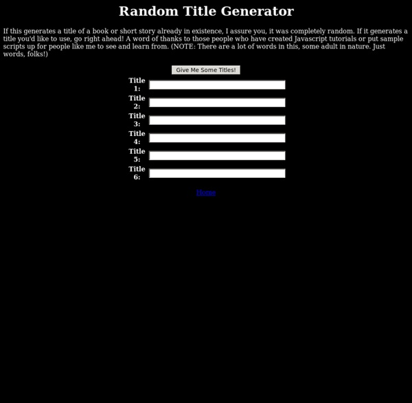 Random Title Generator by Maygra (based on a design by Jellyn)