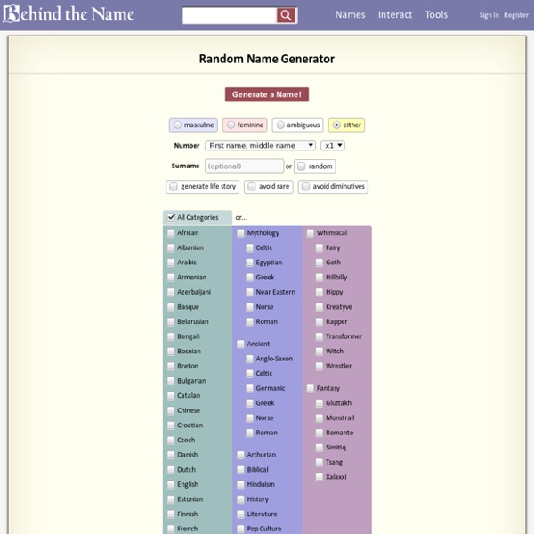 Random Name Generator | Pearltrees