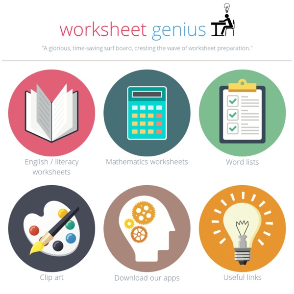 Worksheet Genius - free printable worksheets that can be differentiated and randomized at the touch of a button