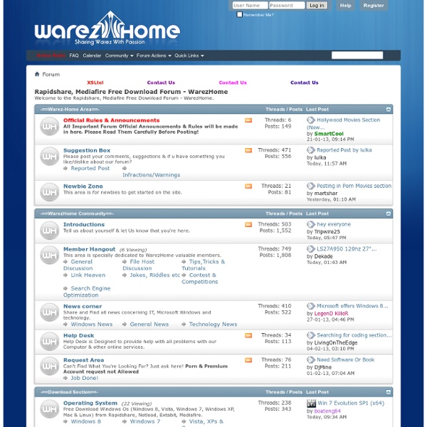 WarezHome Forum - Rapidshare, Netload, Extabit, Mediafire Free Downloads