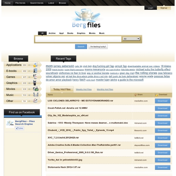Download free files direct from rapidshare, megaupload, hotfile, 4shared etc. No torrent - only free downloads software, music, movies, games, books, graphics - BergFiles.com