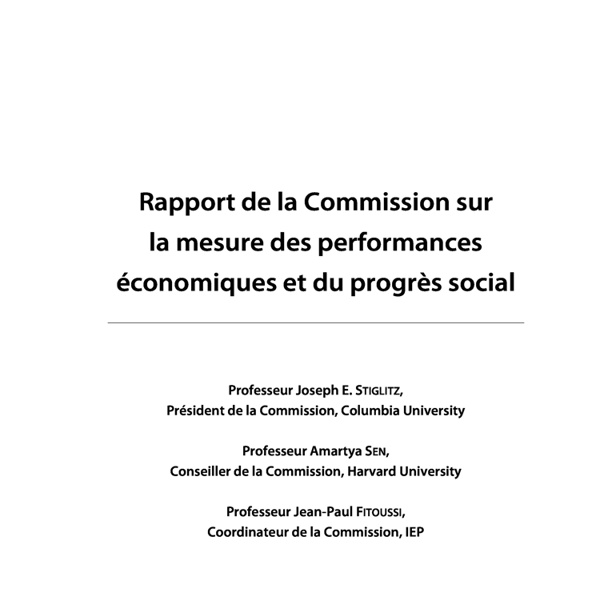 Rapport[mesure des performances eco et du progrès social]