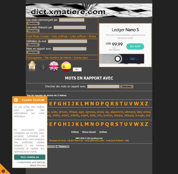 Mots en rapport avec , recherche par champ lexical