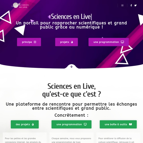 Sciences en live – Rapprocher scientifiques et public par le numérique