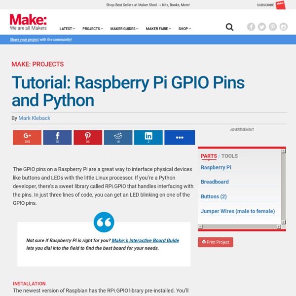 Tutorial: Raspberry Pi GPIO Pins and Python