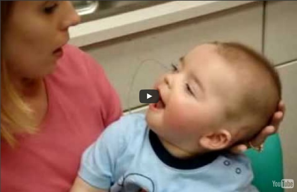 8 Month Old Deaf Baby's Reaction To Cochlear Implant Being Activated