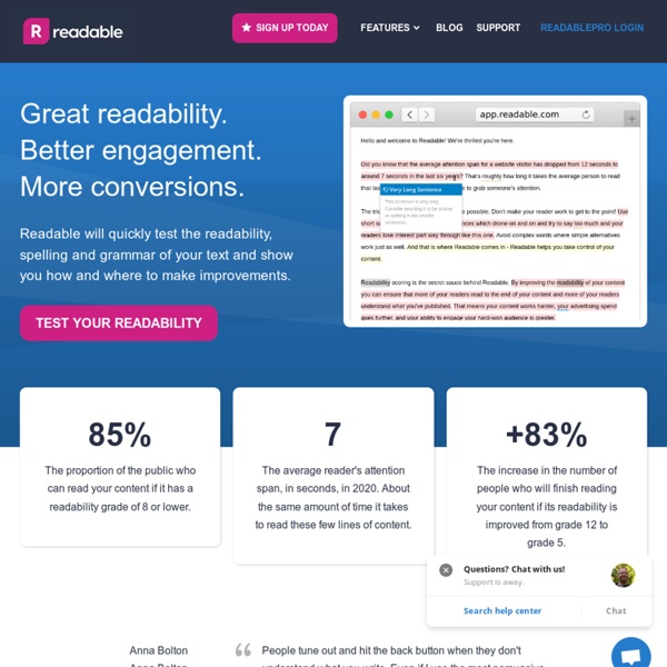 Readability-Score.com - Free Online Readability Calculator - Flesch Kincaid, Gunning Fog and more ...