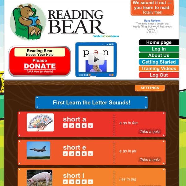 Reading Bear: free phonics & vocabulary...learn to read for free!