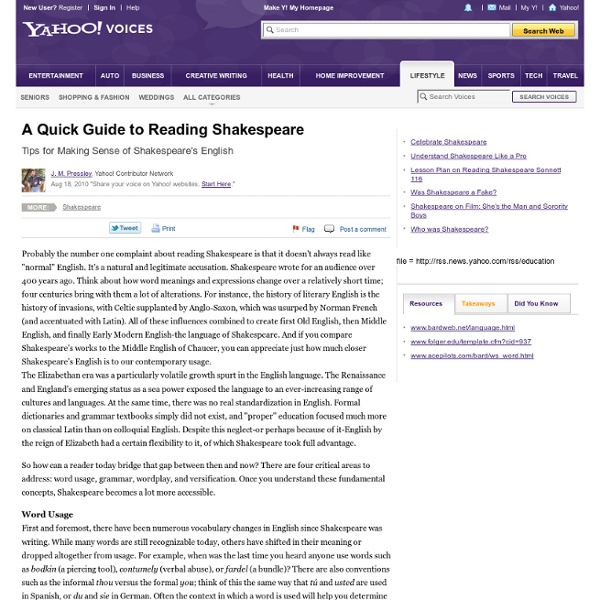 A Quick Guide to Reading Shakespeare