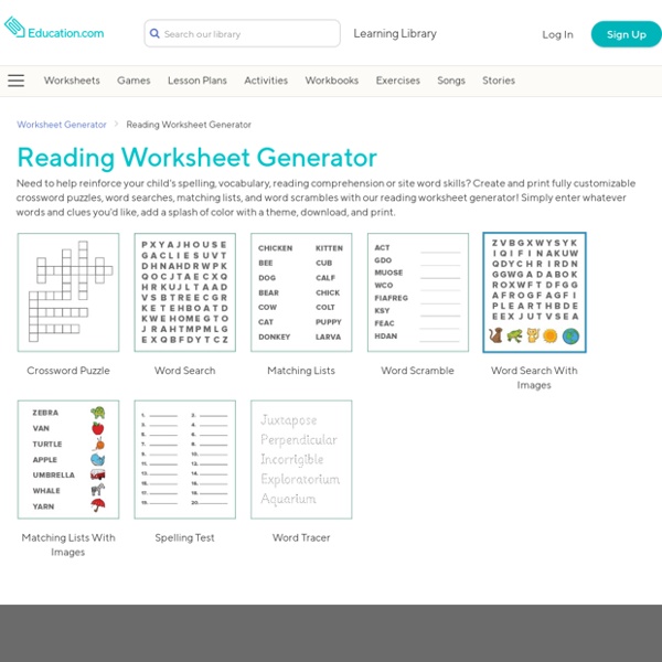 Reading Worksheet Generator
