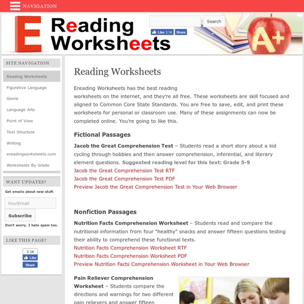 Free Reading Worksheets