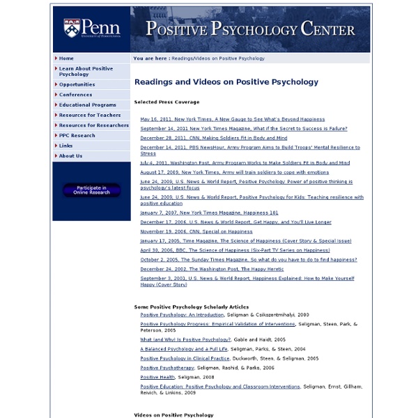 Readings in Positive Psychology
