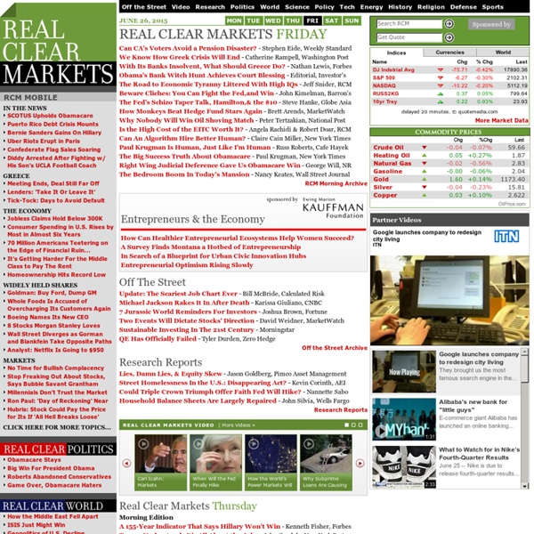 RealClearMarkets: Market-Related News, Analysis & Commentary