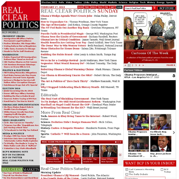RealClearPolitics - Opinion, News, Analysis, Videos and Polls