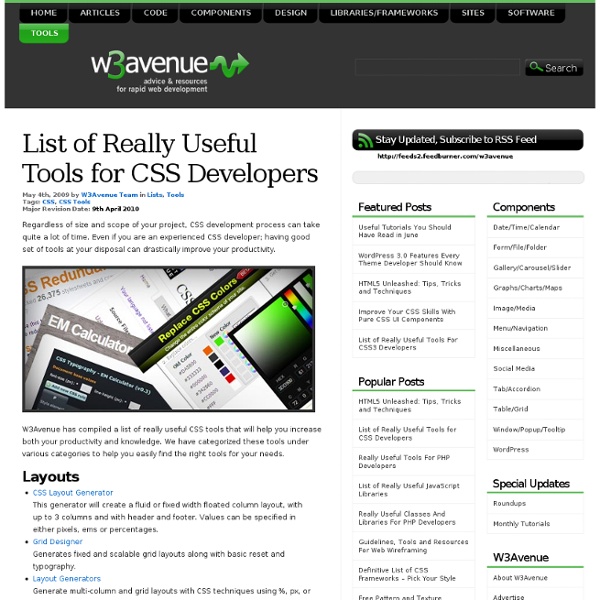 List of Really Useful Tools for CSS Developers
