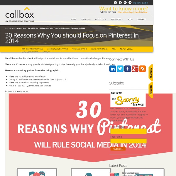 30 Reasons Why You should Focus on Pinterest in 2014