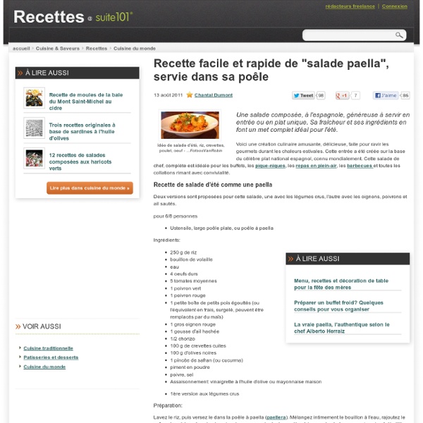 Recette facile "salade paella", servie dans sa poêle