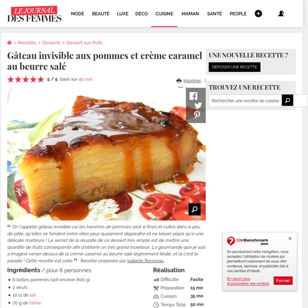 Gâteau invisible aux pommes et crème caramel au beurre salé