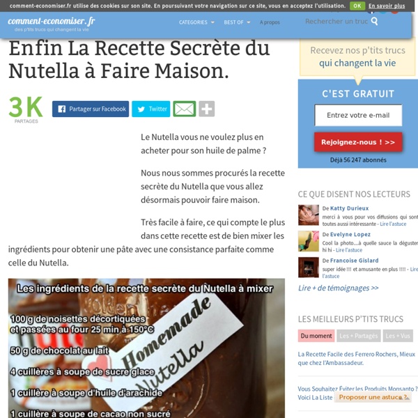 Enfin La Recette Secrète du Nutella à Faire Maison.