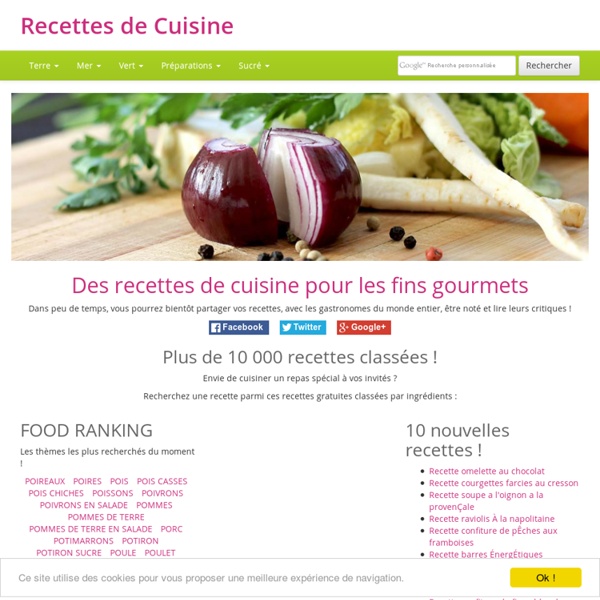 Recettes de Cuisine - Plus de 12000 recettes faciles !