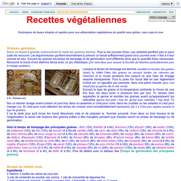 Recettes végétaliennes