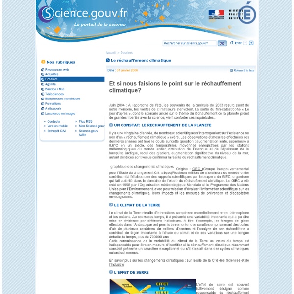 Le réchauffement climatique - Dossiers