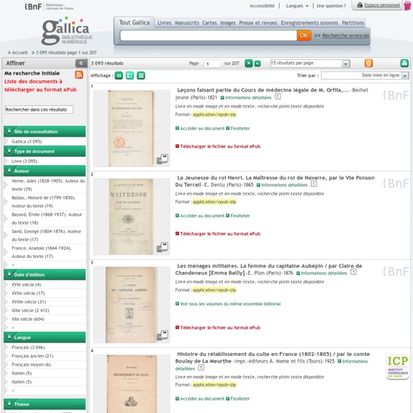 Gallica : 3000 ebooks au format ePub
