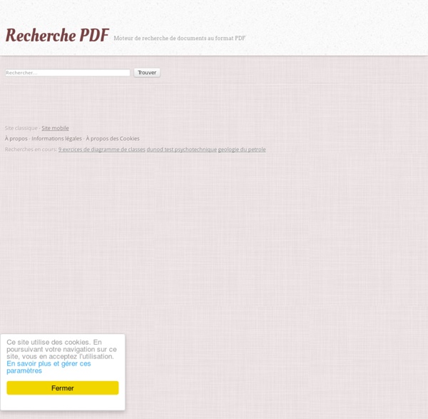 Recherche PDF - Moteur de recherche de fichiers PDF