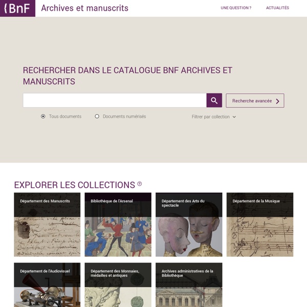 BnF archives et manuscrits — Accueil