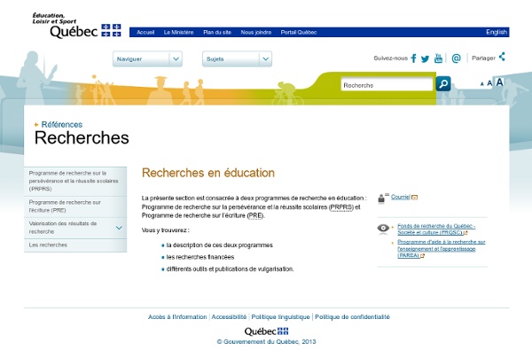 Programmes de recherche en collaboration avec le Fond québécois de recherche sur la société et la culture (FQRSC)