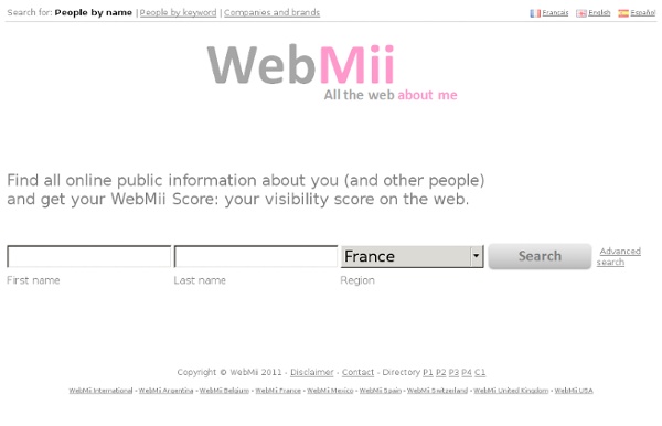 WebMii - Recherchez des personnes et obtenez leur score de présence sur le web