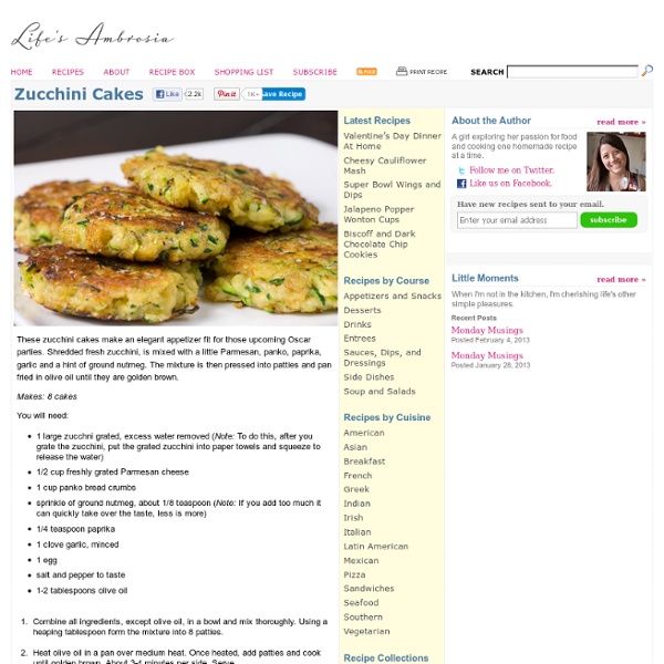 Recipe for Zucchini Cakes at Life