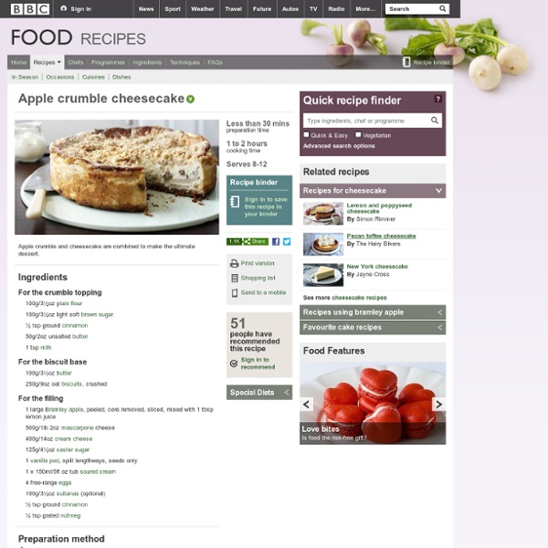 Food - Recipes : Apple crumble cheesecake - StumbleUpon