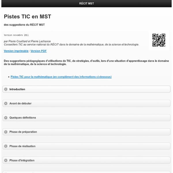 RECIT MST Mobile:PistesTIC