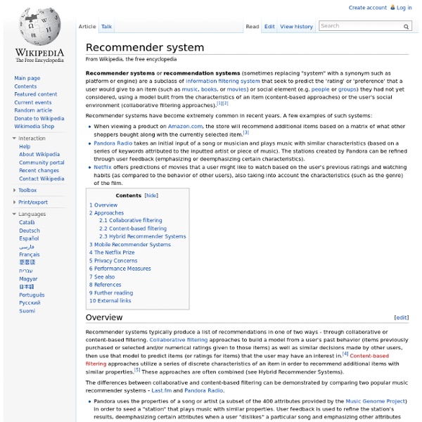 Recommender system