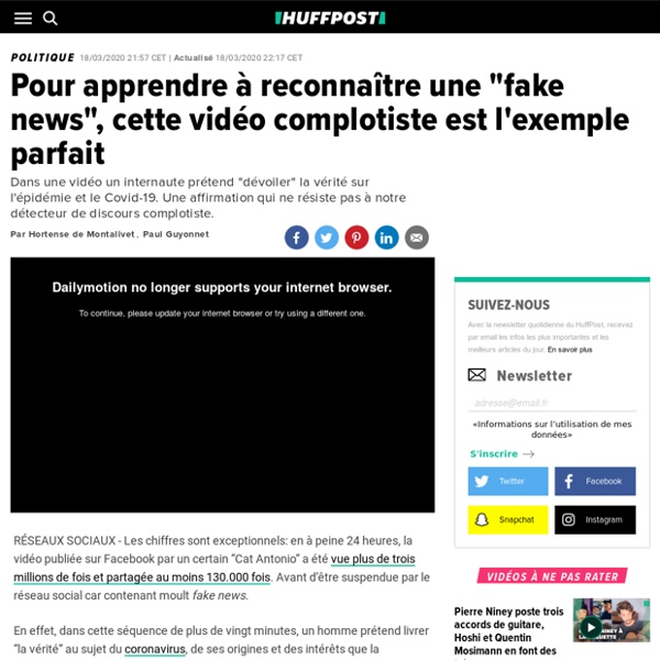 Pour apprendre à reconnaître une "fake news", cette vidéo complotiste est l'exemple parfait