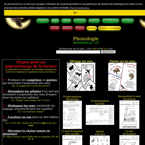 Phonologie en maternelle et CP Sons et syllabes découpage syllabique, reconnaître un son, phonème, dans un mot et faire des correspondances phonie graphie