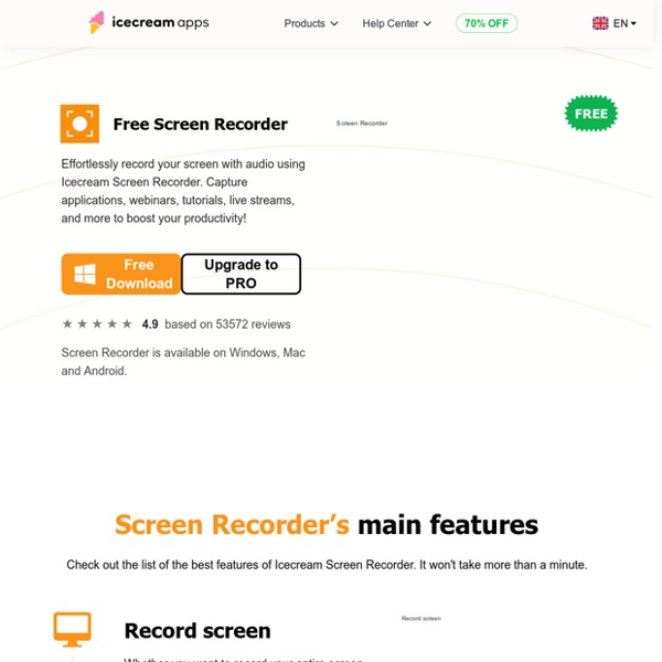 Screen Recorder: pour faire des enregistrements de vos écrans d'ordinateurs