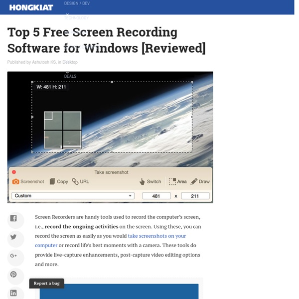 Top 5 Free Screen Recording Softwares For Windows