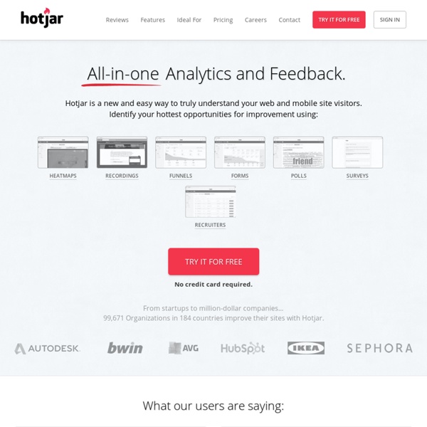 Hotjar – Heatmaps, Visitor Recordings, Conversion Funnels, Form Analytics, Feedback Polls and Proactive Chat in One Platform