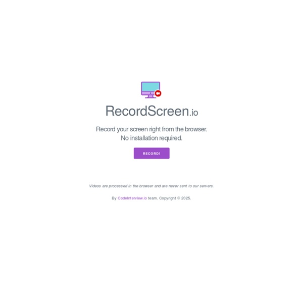 RecordScreen.io - Record your screen right from the browser