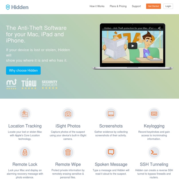 Hidden - Mac, iPhone and iPad Theft Protection Software.