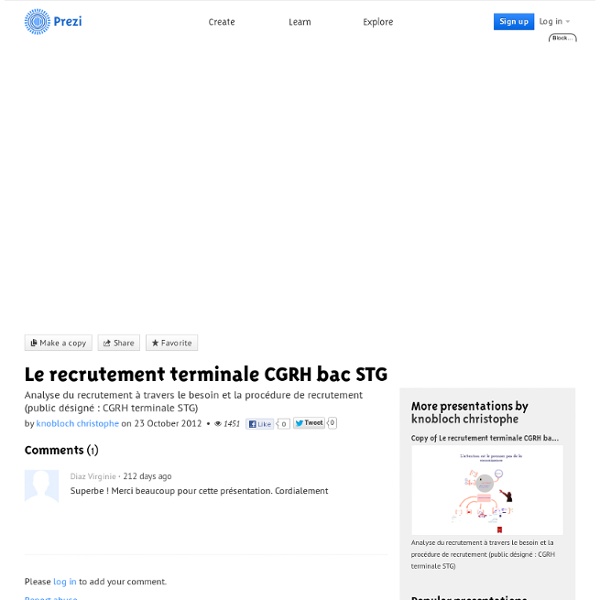Le recrutement terminale CGRH bac STG by knobloch christophe on Prezi
