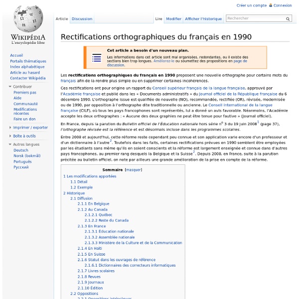 Rectifications orthographiques du français en 1990